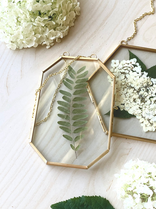 Hanging Double Glass Frames | Small Geometric Floating Glass Frames | Set of 3 or 4
