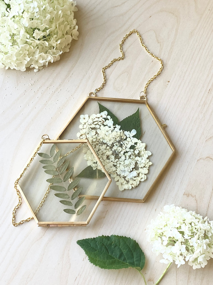Hanging Double Glass Frames | Small Geometric Floating Glass Frames | Set of 3 or 4