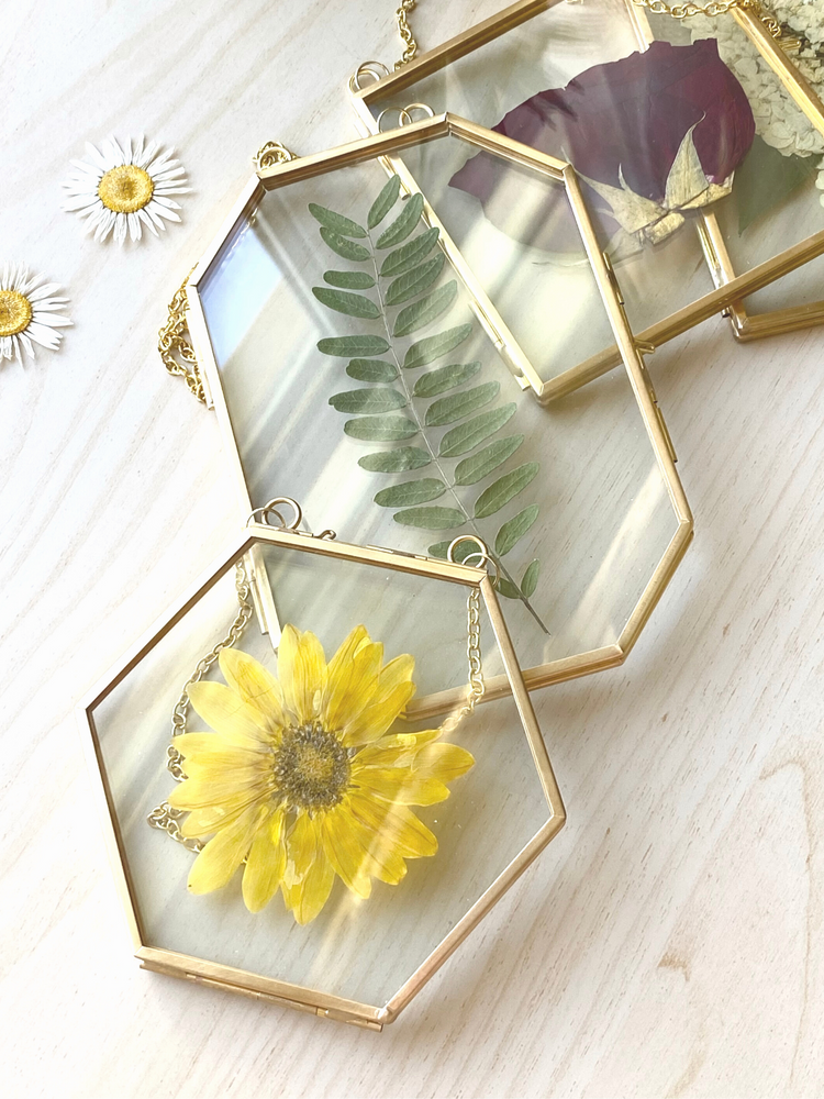 Hanging Double Glass Frames | Small Geometric Floating Glass Frames | Set of 3 or 4