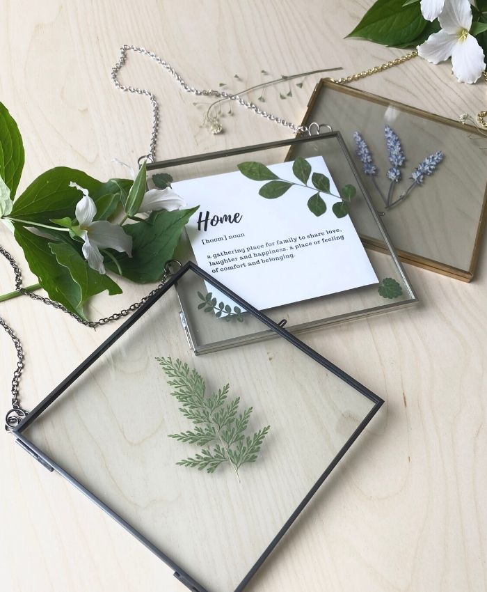 Hanging Double Glass Frames | Square Floating Picture Frame | Set of 2